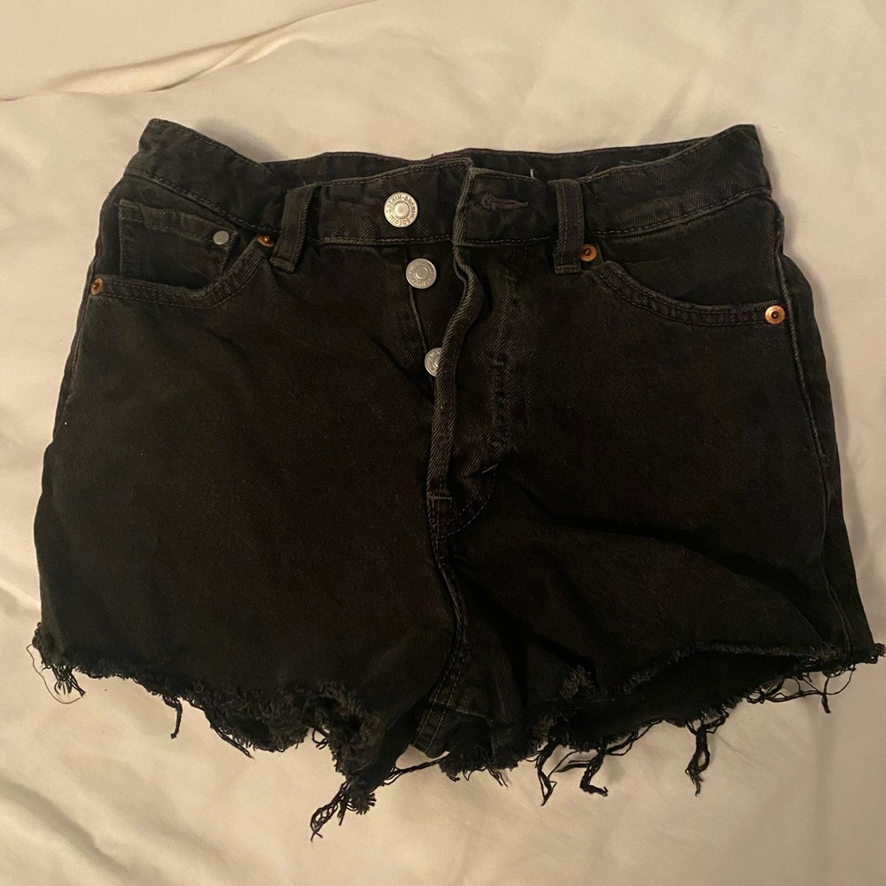 Womens American eagle black jean shorts